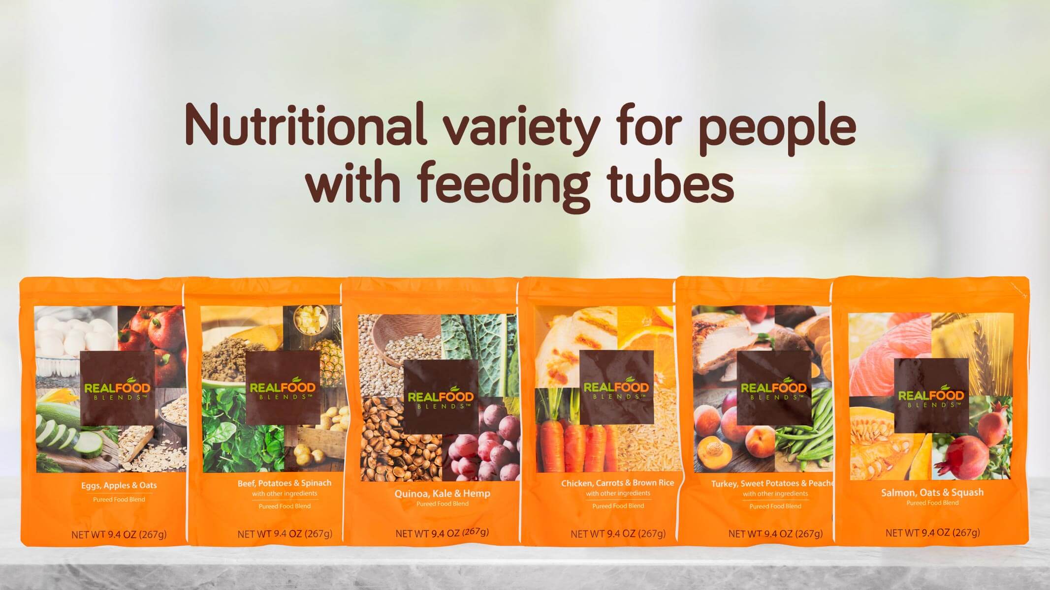 Real Food Blends Pureed Blended Meals (variety 6 Flavors per Case of 12  Pouches) for sale online
