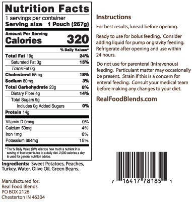 Real Food Blends Tube-Fed Meal Nutritional Supplement